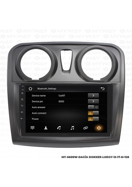 Dacia Lodgy Android 12 Multimedya Carplay 4gb RAM+64GB HDD 2012-2017 Navigasyon Ekran modelleri