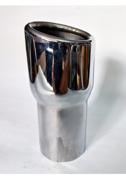 Antipas Iç Kaplamalı Islık Sesli Önü Kesik 51 mm Nikelaj Tekli Egzoz Eksoz Ucu