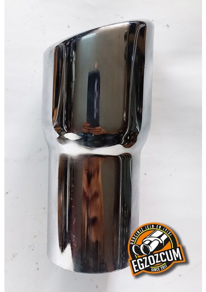 Antipas Iç Kaplamalı Islık Sesli Önü Kesik 51 mm Nikelaj Tekli Egzoz Eksoz Ucu