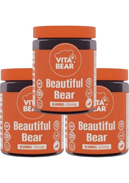 Beautiful Bear Cilt Vitamini 60 Adet x 3 Adet