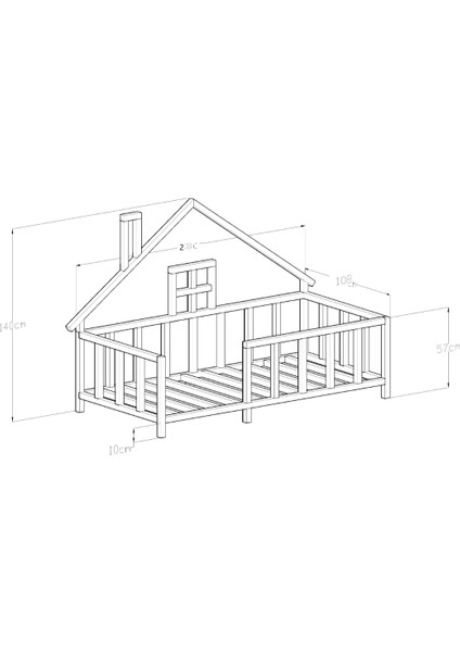 Givayo Wood's Hause Montessori Yatak Kapılı 100*200HAUSE Ceviz