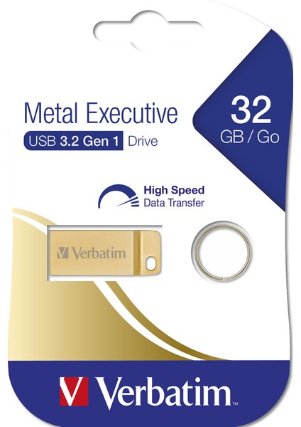 32GB Metal Executıve USB 3.2 Gen 1 Gold Drıve