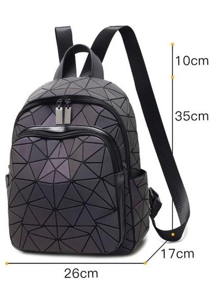 Kadın Işık Sırt Çantası Moda Geometrik Elmas Seyahat Omuz Çantası Katlanır Öğrenci Okul Shine Backpack (Yurt Dışından) modelleri