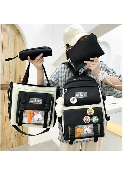 Schoolgirls Hafif Taze ve Sevimli Büyük Kapasiteli Okul Çantası 4 Parça Set (Yurt Dışından) modelleri