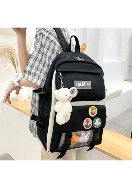 Schoolgirls Hafif Taze ve Sevimli Büyük Kapasiteli Okul Çantası 4 Parça Set (Yurt Dışından) fırsatları