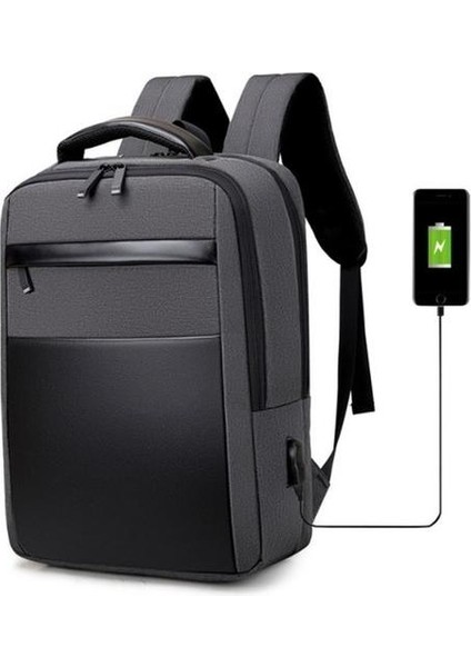Yeni Erkek Sırt Çantası Çok Fonksiyonlu Büyük Kapasiteli Iş Sırt Çantası USB Bilgisayar Çantası Su Geçirmez Seyahat Öğrenci Okul Çantası (Yurt Dışından)