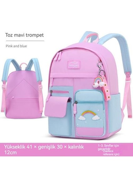 Ilkokul Okul Çantası 1-3-6. Sınıf Kız Yükü Azaltma Omurga Su Geçirmez Çocuk Omuz 6-12 Yaş Okul Çantası (Yurt Dışından)