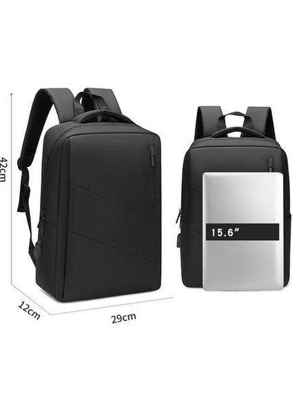 Moda Seyahat Sırt Çantası, 15.6 Inç Dizüstü Bilgisayar Sırt Çantası, Okul Çantası, Iş Çantası, USB Şarj Portlu Erkek Su Geçirmez Iş Çantası (Yurt Dışından) fırsatları
