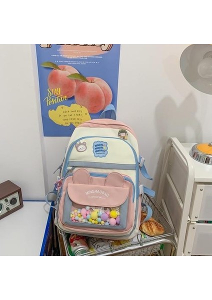 Büyük Kapasiteli Çok Bölmeli Sırt Çantası - Pembe (Yurt Dışından) fiyatları