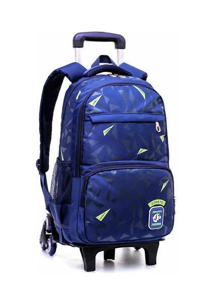 Öğrenci Sırt Çantası Çekme Çubuğu Çantası Çıkarılabilir 6 Tekerlekli Haddeleme Naylon Su Geçirmez Kumaş (Yurt Dışından)