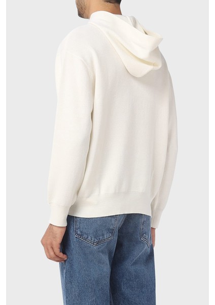 Relaxed Fit Kapüşonlu Kanguru Cepli Yün Karışımlı Triko Sweat Erkek Sweat 6R1MX7 1mnbz F1F4