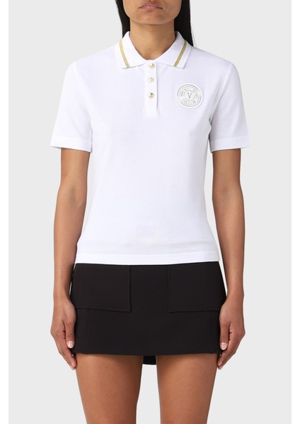 % 100 Pamuk Logolu Regular Fit Polo Yaka T Shirt Bayan Polo Yaka T Shirt 74HAGT08 CJ01T G03