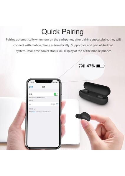 Q1 Tws Binaural Stereo Bluetooth Kulaklık (Yurt Dışından) fırsatları