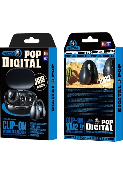 VA12 Klip Kulak Bluetooth Kulaklık - Siyah (Yurt Dışından)