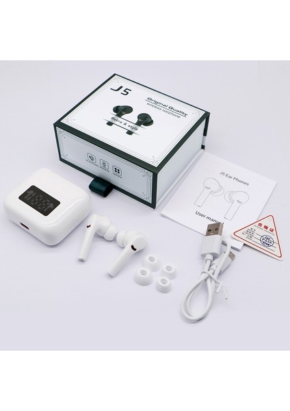 Zunhaı J5 Bluetooth 5.2 Stereo Binaural Kulaklık - Beyaz (Yurt Dışından) indirimleri
