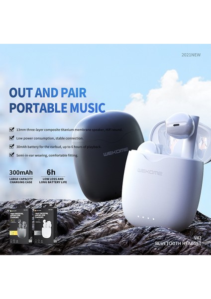 Wk V42 Bluetooth Kulaklık - Beyaz (Yurt Dışından) indirimleri