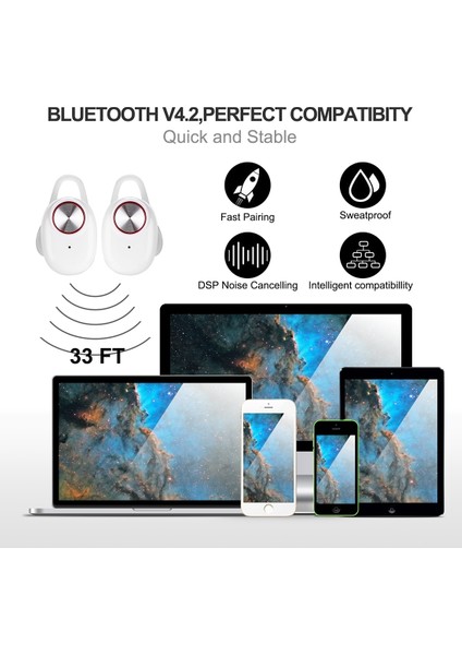 Zunhaı Bth-V5 Bluetooth Kulaklık - Beyaz (Yurt Dışından) fırsatları