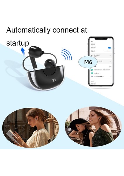 Zunhaı Dijital Ekran Bluetooth Kulaklık M6 Pro - Beyaz (Yurt Dışından) indirimleri