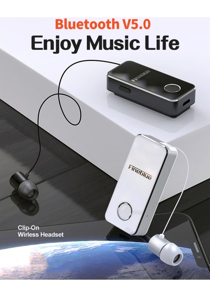 F2 Pro Titreşimli Uyarı Klipsli Bluetooth Kulaklık - Siyah (Yurt Dışından)