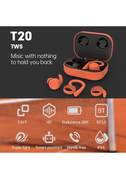 Zunhaı T20 Tws Bluetooth Ipx6 Spor Kulaklık - Pembe (Yurt Dışından) modelleri