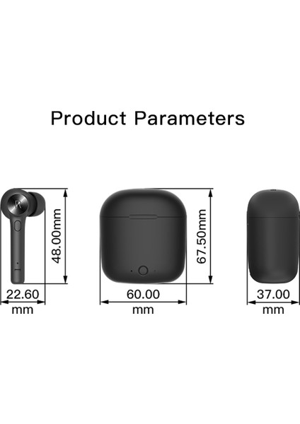 Zunhaı Bluetooth 5.0 Şarj Kutusu ile Bluetooth Kulaklık - Siyah (Yurt Dışından) fırsatları