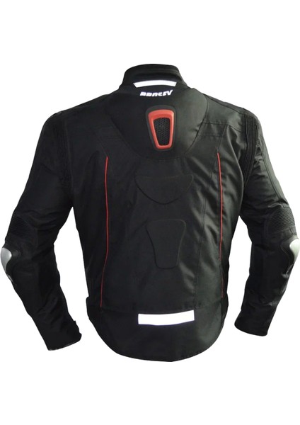 Motosiklet Montu Ce Onaylı Reflektörlü 4 Mevsim Maxdura Kumaş Hörgüçlü Model Motor Mont Siyah ANL02390SH fiyatları