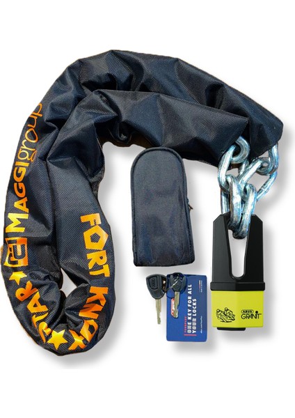 Maggı Fortknox 180CM 12MM Zıncır + Abus Quıck 37/60 Asma Kılıt
