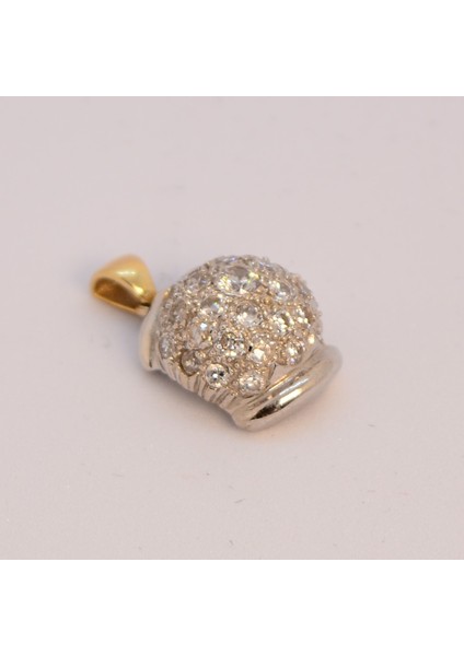 14 Ayar Beyaz Altın Kolye Ucu