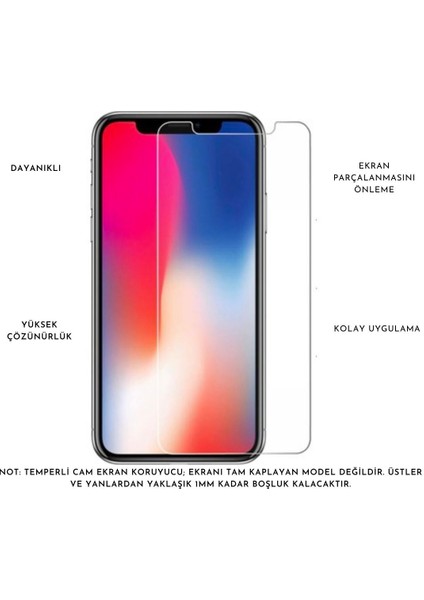 Tecno Spark 10 Pro ile Uyumlu Ekran Koruyucu Şeffaf Temperli Kırılmaz Cam Ekran Koruyucu