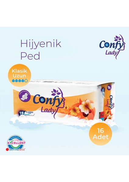 Lady Hijyenik Ped Classic Uzun Gün 16 Lı Paket