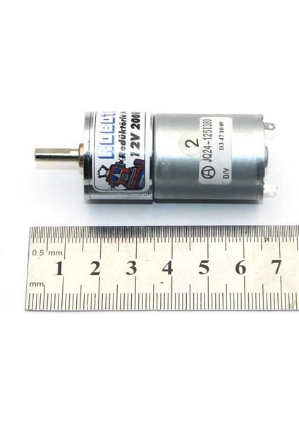 12V 25MM 200RPM Redüktörlü Dc Motor