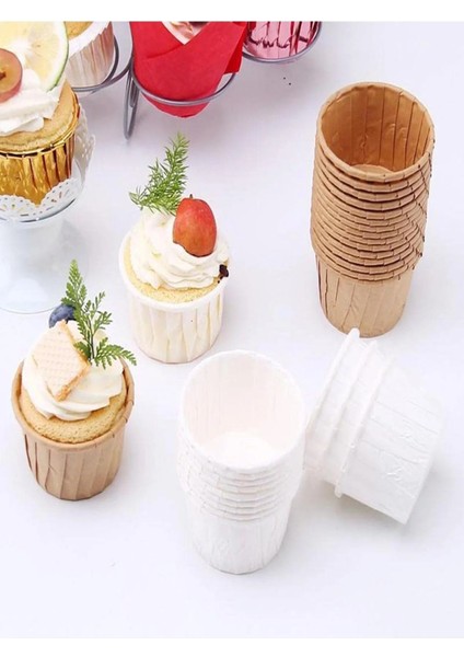 Muffin Cupcake Kek Kalıbı Kapsülü Kraft Renk Özel Pet Kapsül 20 Adet modelleri