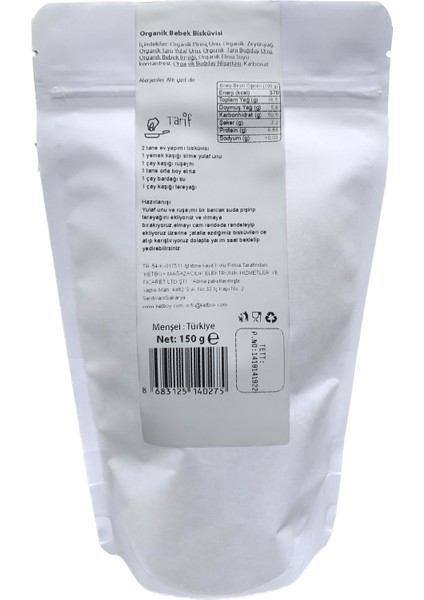 Organik Alerjen Bebek Bisküvisi, Zeytinyağlı, 300 gr (150GR*2) +6 Ay