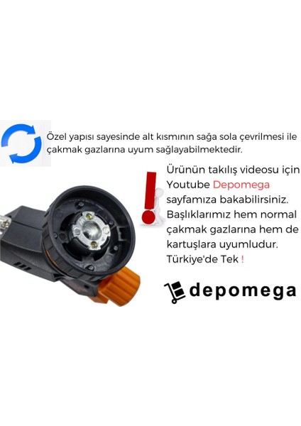 1300 Derece Pürmüz Çakmak WS-509C+ 3 Adet Flash Gaz + Magnezyum Çubuk