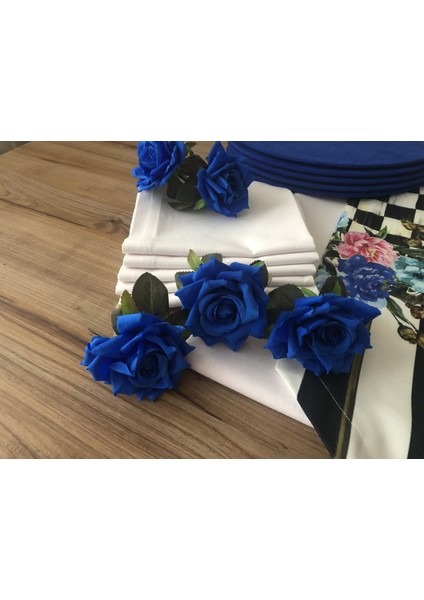 Trend Yuvam Sofra Sunum Seti Mavi Gül Desenli Takım modelleri