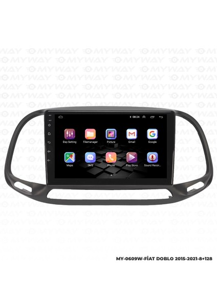 Fiat Doblo Android 12 Multimedya Carplay 4gb RAM+64GB HDD 2015-2021 Navigasyon Ekran