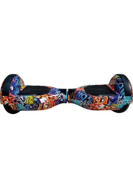 Elektrikli Kaykay Hoverboard Bluetooth Hoparlörlü 6.5 Inch Akıllı Dengeli - Gökkuşağı Grafiti Desenli