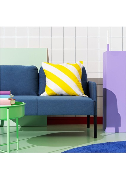 Kırlent Kılıfı, Sarı-Beyaz Çizgili Model 50X50 cm Salon-Bahçe Dekorasyonu fırsatları