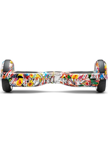 Elektrikli Kaykay Hoverboard Bluetooth Hoparlörlü 6.5 Inch Akıllı Dengeli - Grafiti Desenli