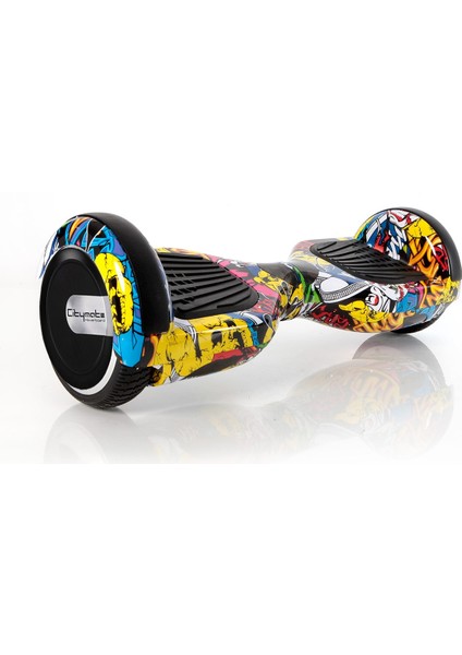 Elektrikli Kaykay Hoverboard Bluetooth Hoparlörlü 6.5 Inch Akıllı Dengeli -  Grafiti Desenli