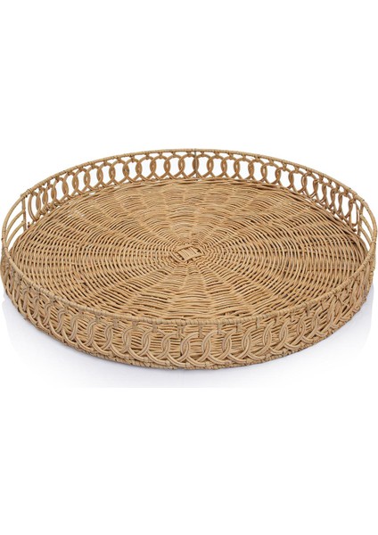 Meander Rattan El Örme Çok Amaçlı Tepsi 55cm 8926