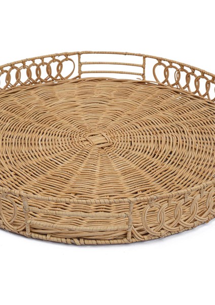 Meander Rattan El Örme Çok Amaçlı Tepsi 55cm 8926