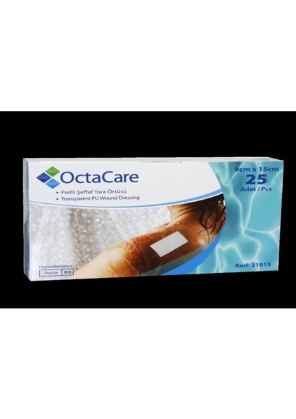 Pedli Şeffaf Yara Örtüsü Su Geçirmez 9CMX15CM 25 Adet