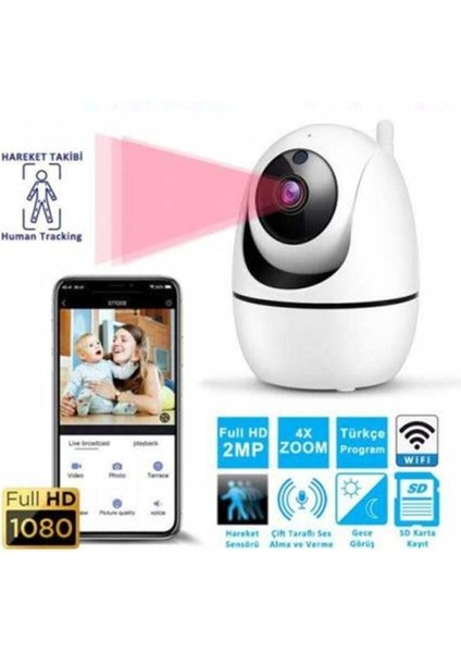 Ipc Ptz Wifi Bakıcı Güvenlik Kamerası PLX-303