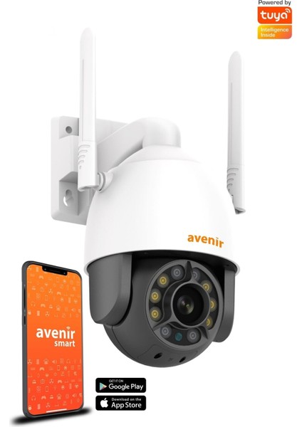 AV-S300 3 mp Dış Ortam 360° Dönebilen Gece Görüşlü Akıllı Güvenlik Kamerası - App Kontrol