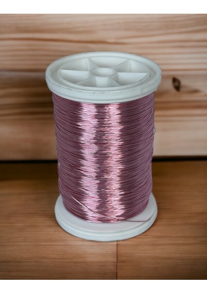 0.30 MM(100GR-150M) Bakır Üstü Gümüş Kaplı Pudra Pembe Renkli Filografi Teli modelleri