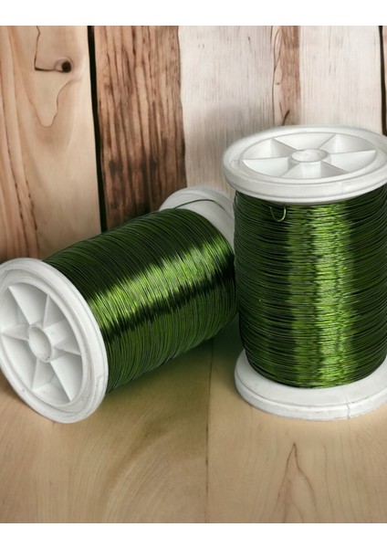 0.30 mm ( 100GR- 150M) Zeytin Yeşili Renkli Bakır Filografi Teli