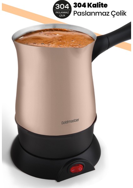 Hünkar Vizon Paslanmaz Çelik 5 Fincan Kapasiteli Elektrikli Cezve
