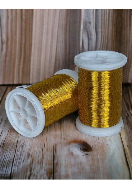 0.30MM(100GR-150METRE) Koyu Altın Sarı Renkli Gümüşlü Filografi Teli