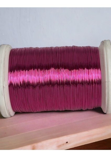 0.30MM ( 100GR -150M) Bakır Üstü Gümüş Kaplı Koyu Pembe Renkli Filografi Teli modelleri